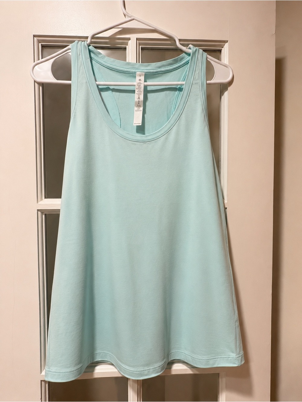 Lululemon Women’s Tank Top Size 8 Aqua Mint Pima Cotton Racerback Athletic
